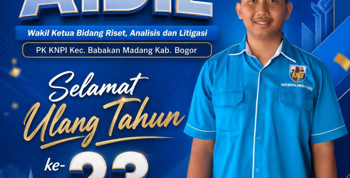 Ketua DPK KNPI Babakan Madang Hanafi Chaniago Ucapkan Selamat Ulang Tahun ke-23 kepada Aidil