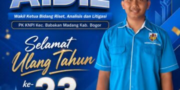 Ketua DPK KNPI Babakan Madang Hanafi Chaniago Ucapkan Selamat Ulang Tahun ke-23 kepada Aidil