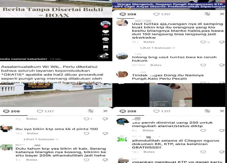 Disdukcapil Kabupaten Serang Bantah Dugaan Pungli di Capil Anyar, Namun Kesaksian Warga di Media Sosial Justru Menguatkan Sorotan