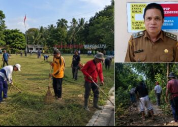 Sambut HUT ke-81 RI, Kepala Desa Margajaya Pimpin Gotong Royong Bersihkan Lingkungan dan Siapkan Berbagai Kegiatan Kemerdekaan