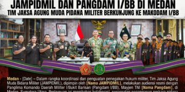 Tim JaksaAgung Muda Pidana Militer Audiensi dengan Pangdam I/BB di Medan